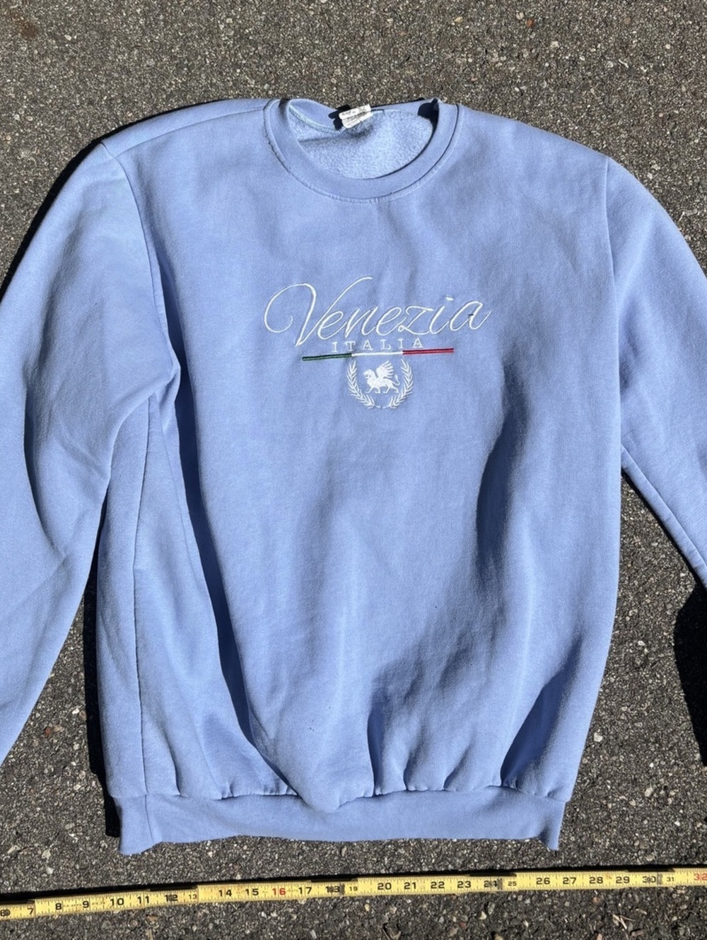 Light blue made in Italy embroidered sweatshirt